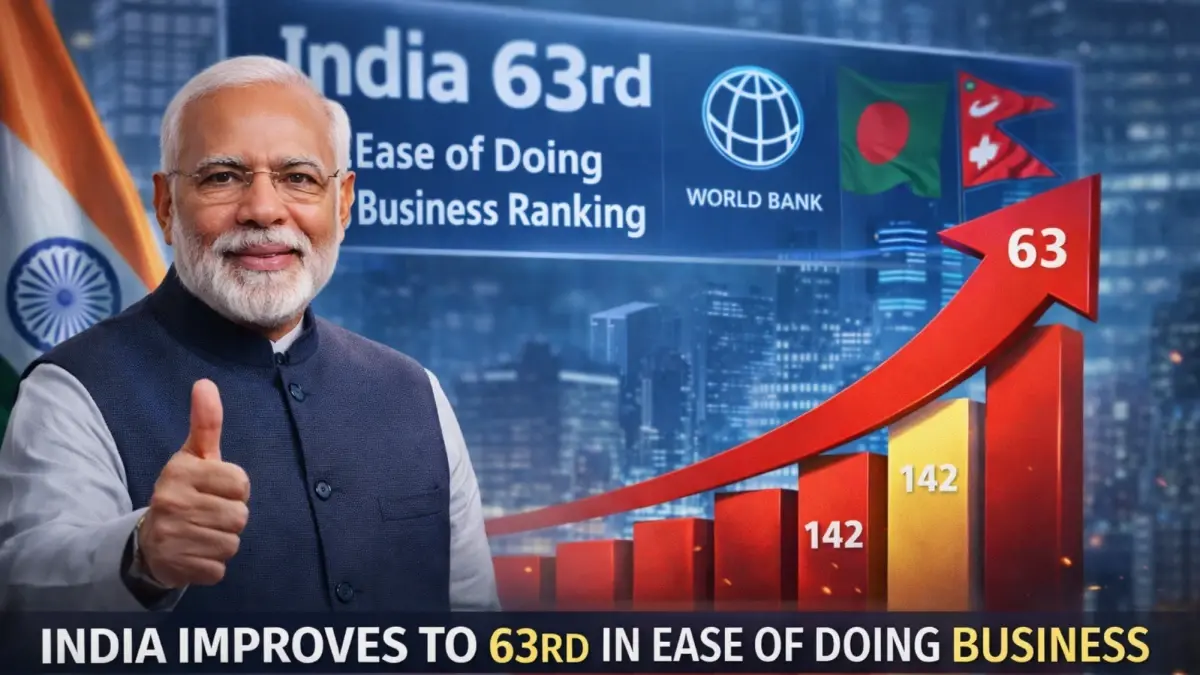 India Improves its Rank in the World Banks Ease of Doing Business.