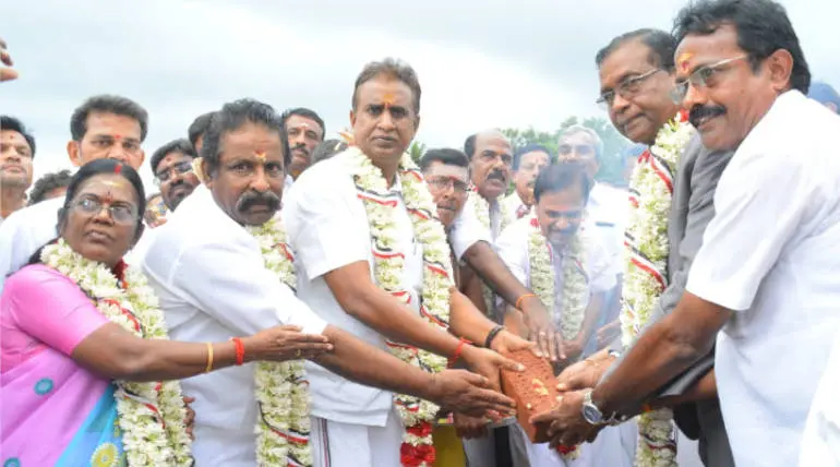 Thondamuthur Arts College: S. P. Velumani Laid Foundation For New Building