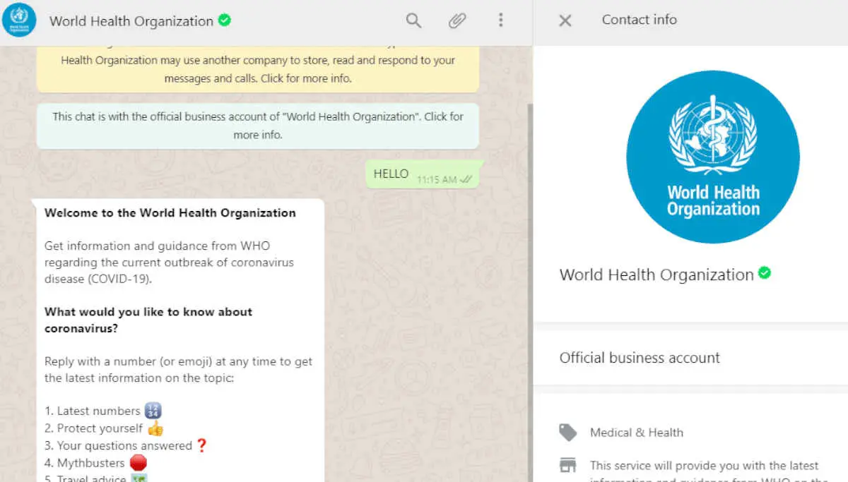 WHO Unveils its Whatsapp Chatbot to Provide Information About Coronavirus