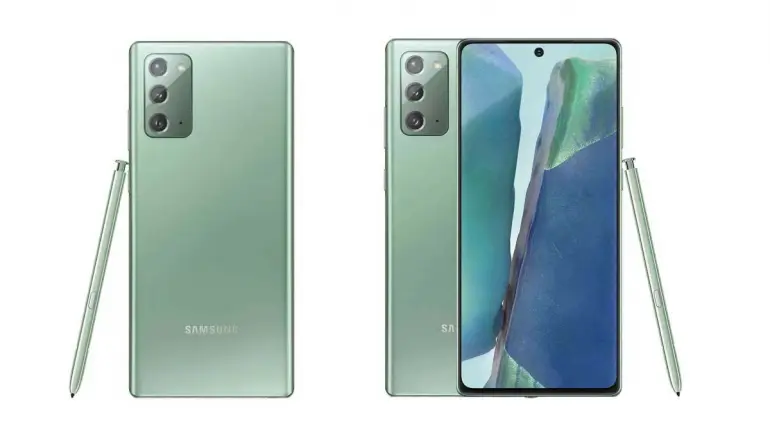 Samsung Note20 Attractive Mystic Green Color With Specifications