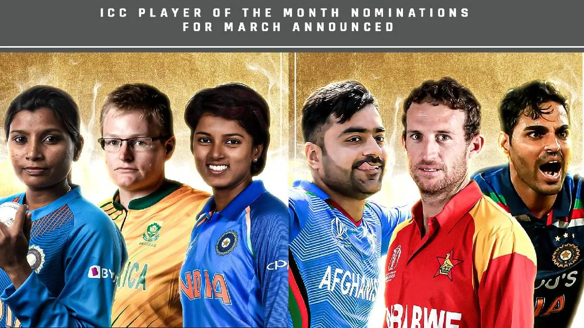 ICC Player of the March Nominees Announced