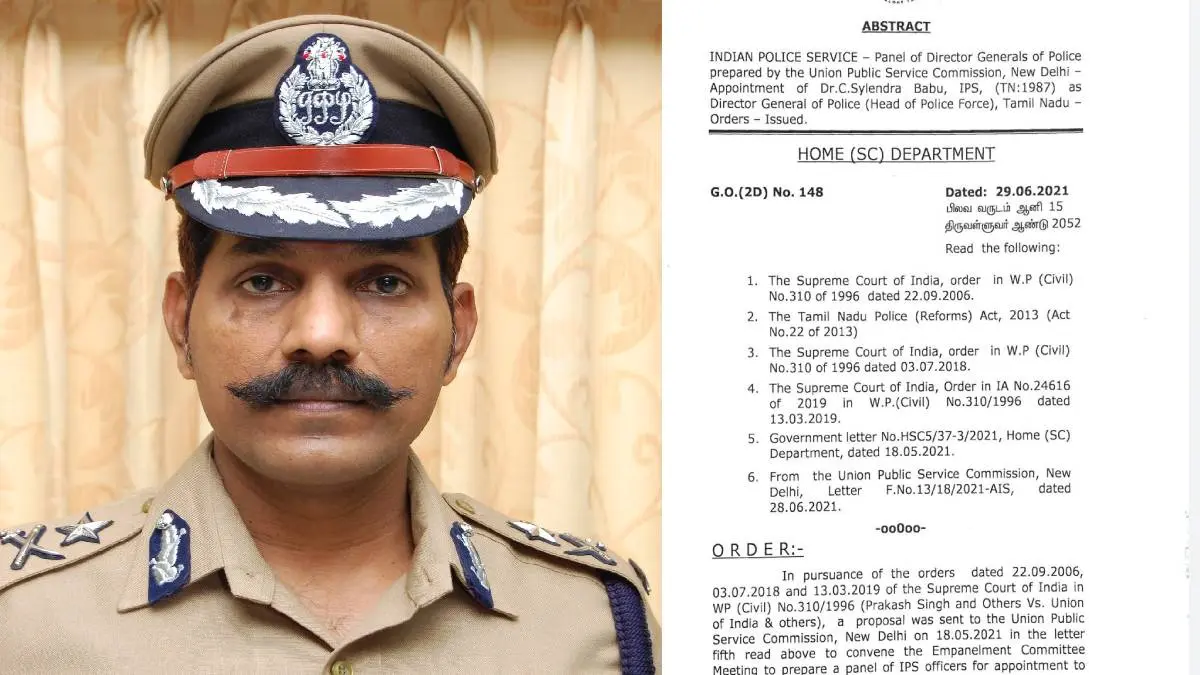 Sylendra Babu: Sylendra Babu Is Appointed As A New DGP Of Tamil Nadu