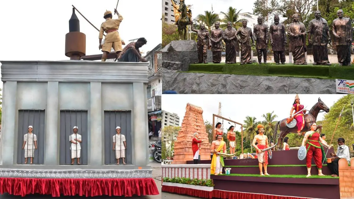 Tamil Nadu Displayed Three Tableaux On 73rd Republic Day 2022