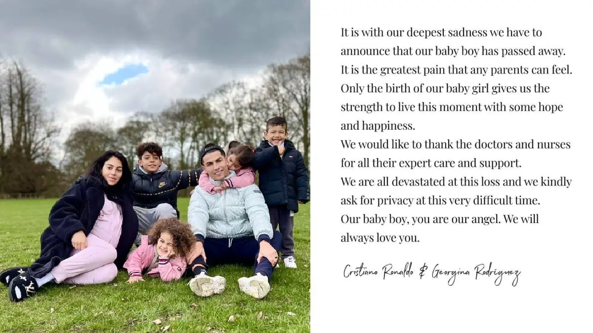 Cristiano Ronaldo Announces The Death Of His Baby Boy In A Sad Note