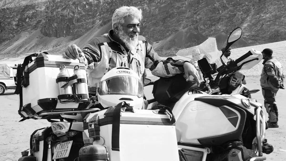 Actor Ajith Recent Black And White Photo With His Bike Goes Viral