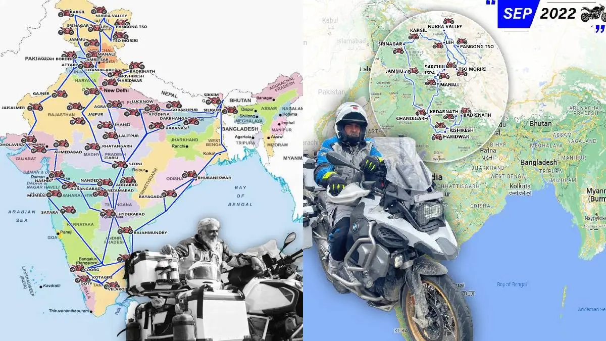 Actor Ajith World Tour Bike Trip Map Updated Image Shared