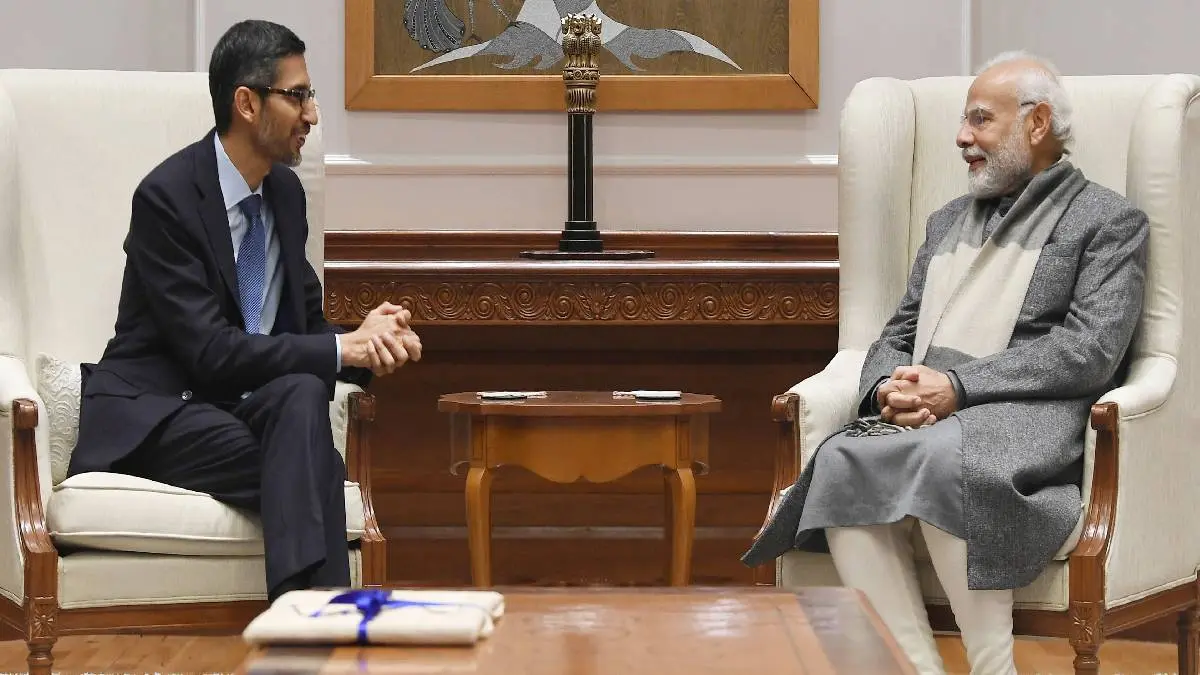 Google CEO Sundar Pichai Meets PM Modi At His Official Residence