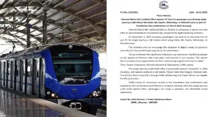 Chennai Metro 5 Rupees Tickets To Any Destination?