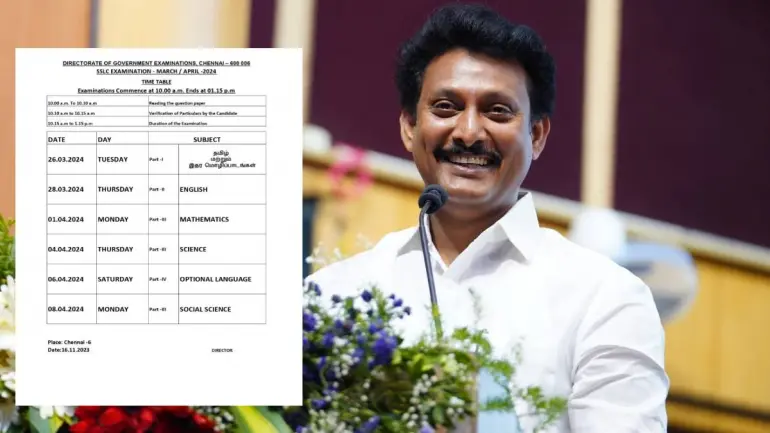 Tamil Nadu Board Examination 2024 Time Table For Class 10 to 12