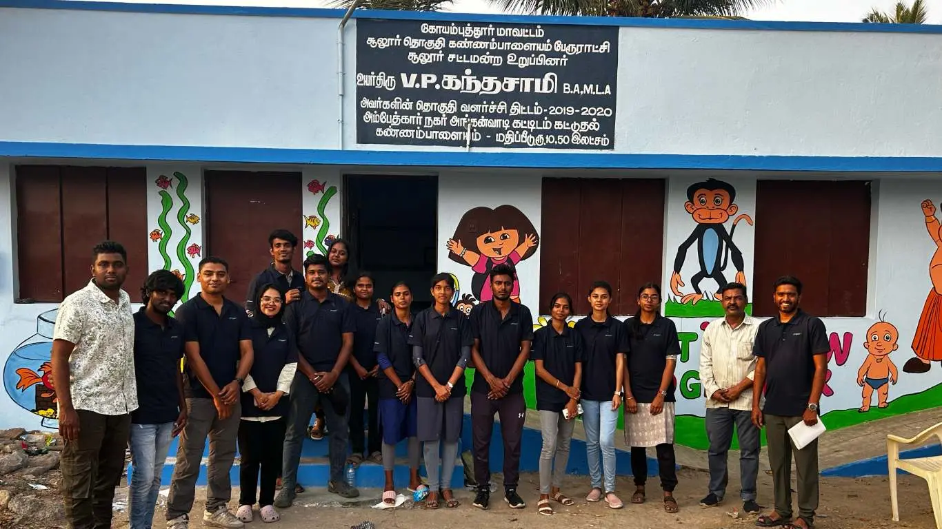 Youngsters Paints Anganwadi Centre To Enhance Kids Learning Experience