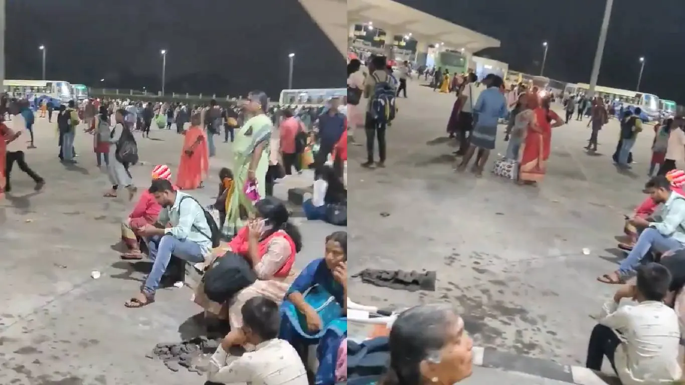Scuffle Between Police And Public At Kilambakkam Bus Terminus