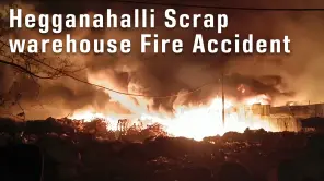 Bengaluru: Fire Accident At Hegganahalli Scrap warehouse