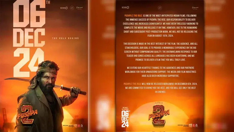 Pushpa 2 Starring Allu Arjun Release Date Postponed To Dec 6