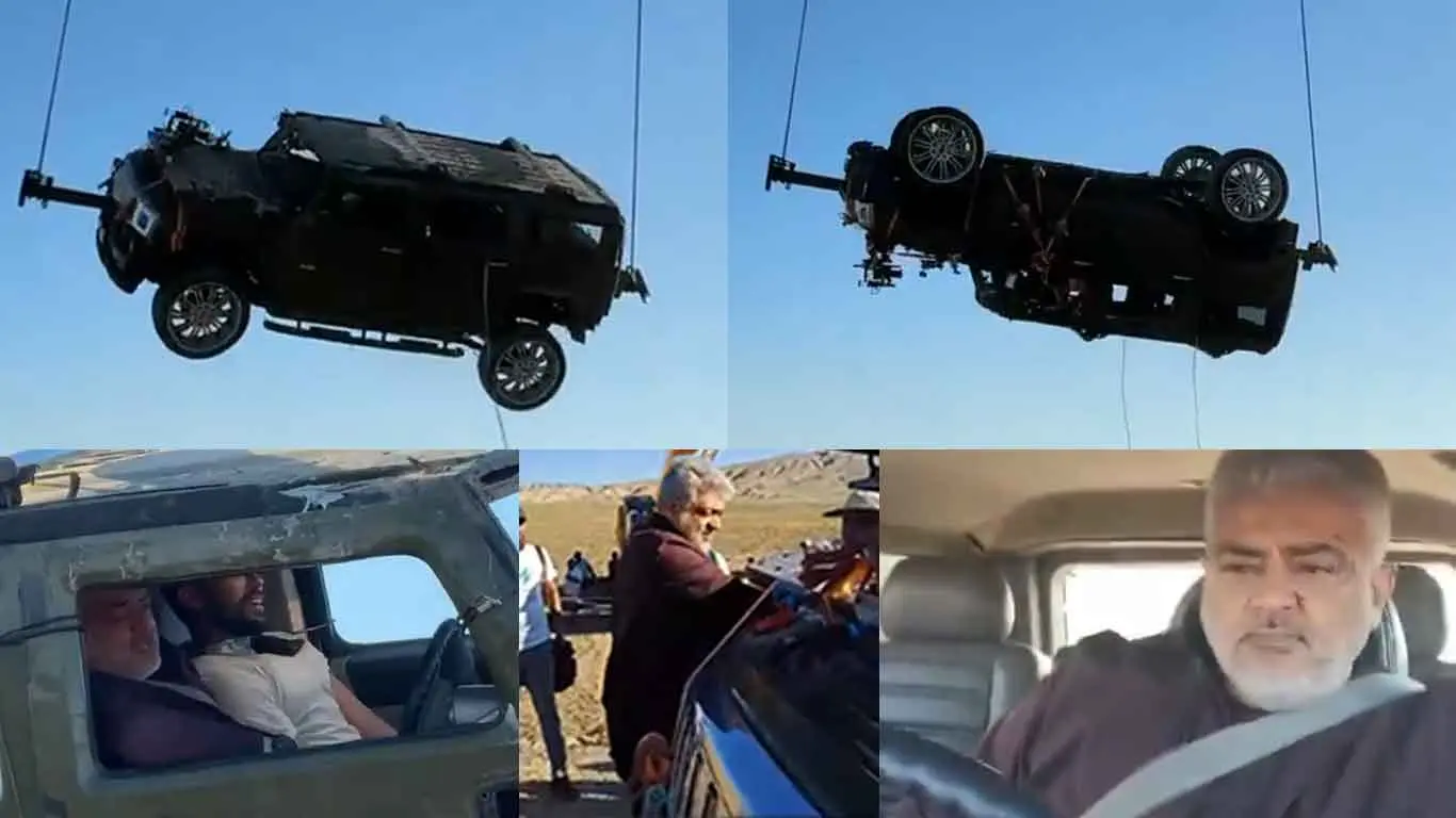 BTS Video Of Vidaa Muyarchi Reveals Ajith Car Stunts Skills