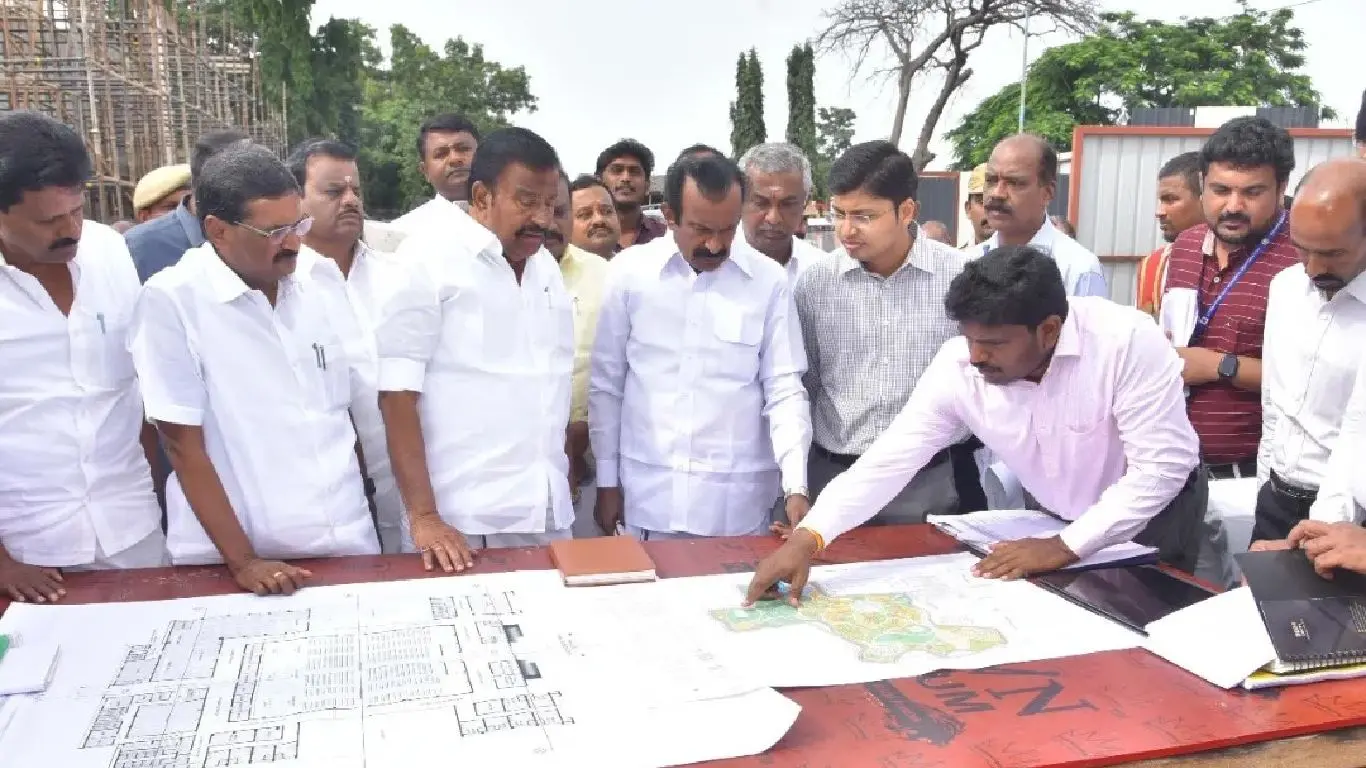 Coimbatore Semmozhi Poonga: Ministers Inspect Construction Site