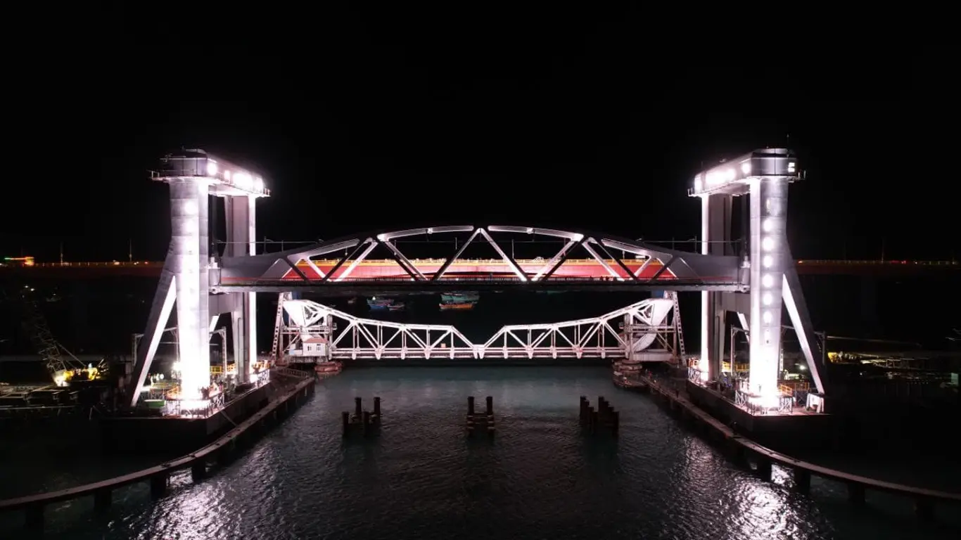 New Pamban Rail Bridge Lift Test Successfully Conducted