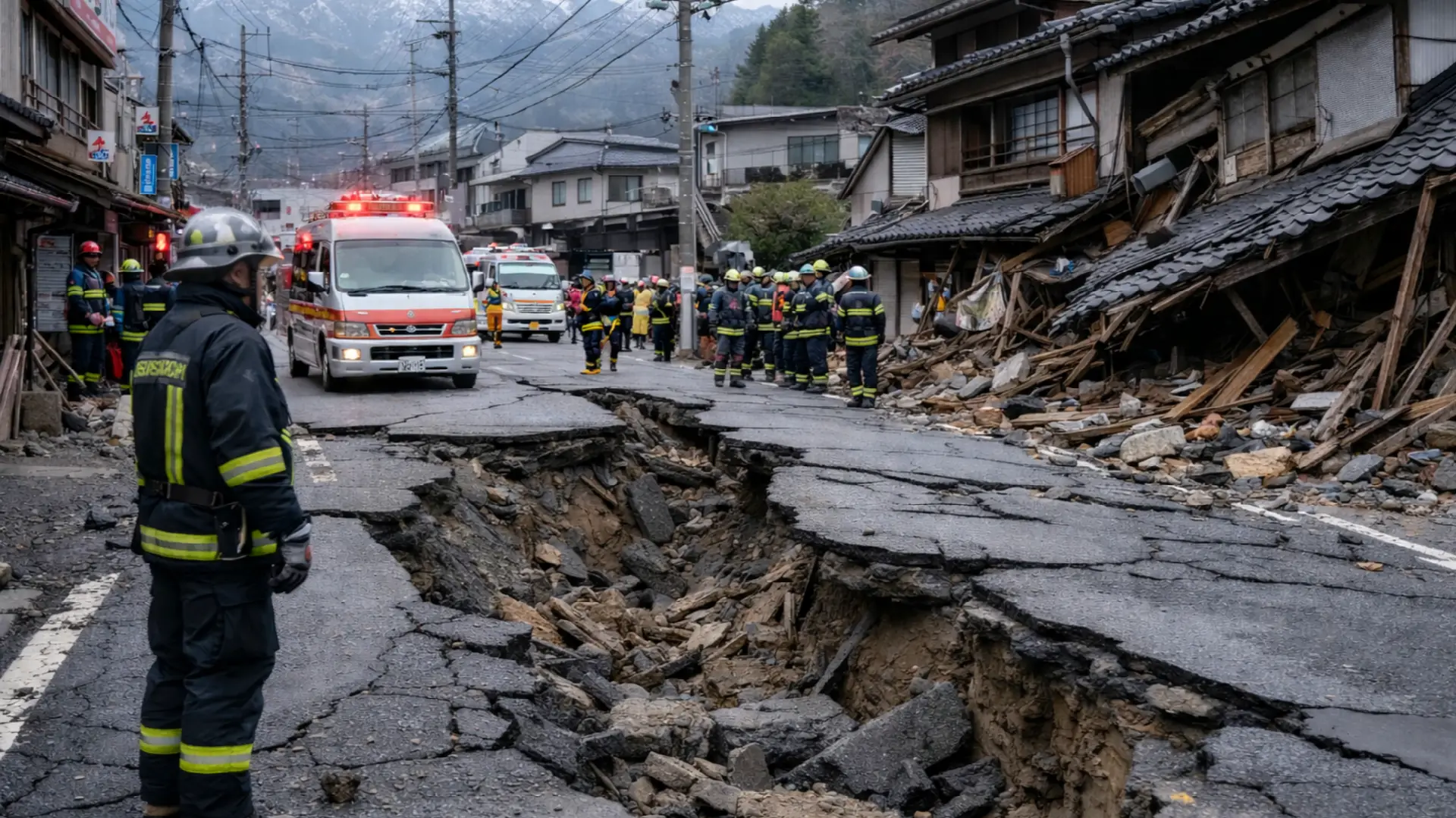 Western Japan shaken by the strong earth quake of M6.2