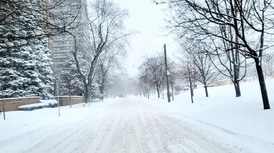 A Winter storm hit the streets of the US