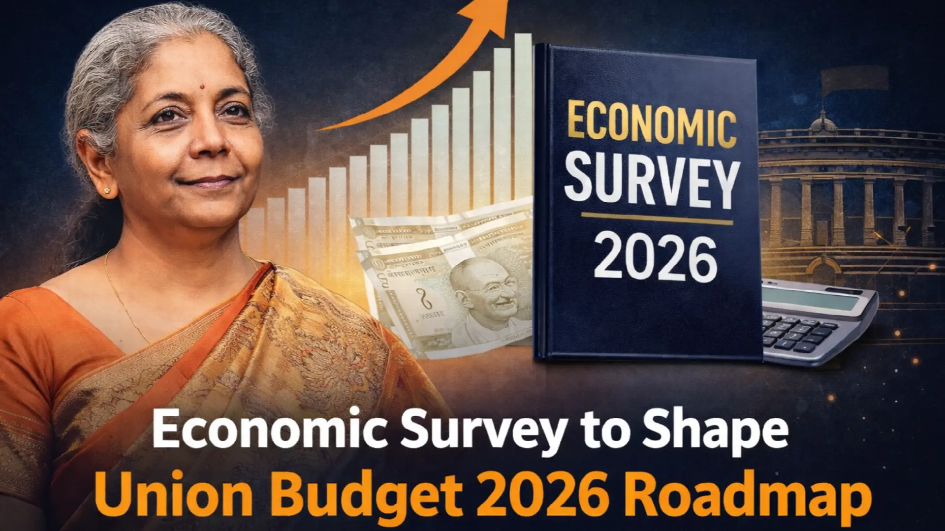 Finance Mninster Nirmala Sitharaman - Economic Survey to Shape Union Budget 2026