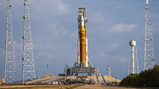 SLS rocket at Kennedy space center