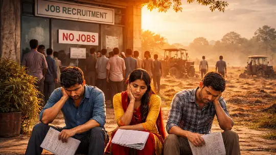 AI image of Unemployment struggles in India