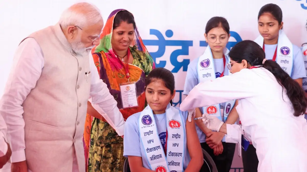 PM Modi Launches HPV Vaccination to Protect Girls from Cervical Cancer