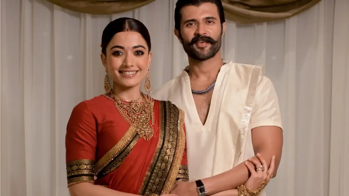 Vijay and Rashmika look at their reception on March 4