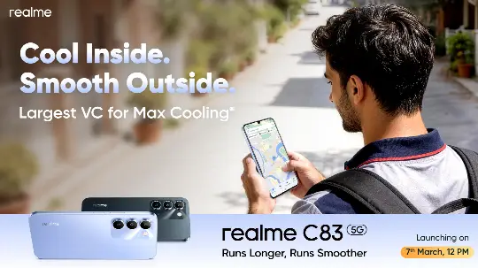 Realme launched C83 5G with largest VC for Max cooling