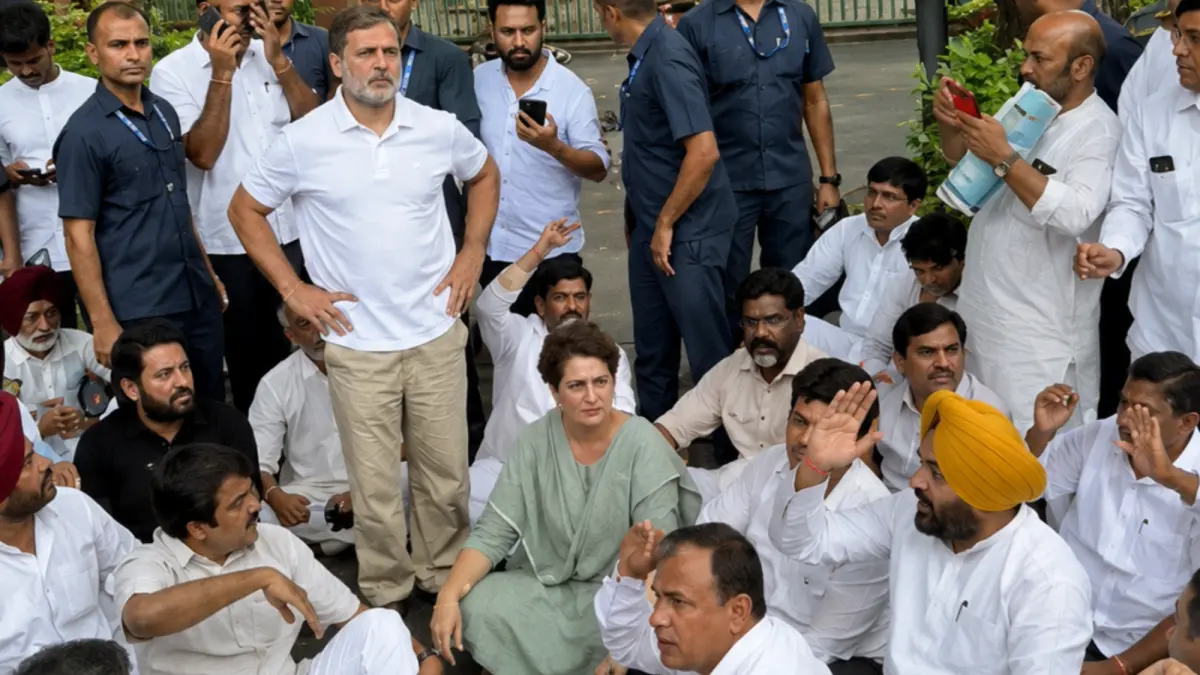 Rahul Gandhi at protest