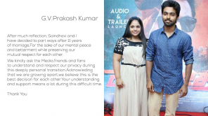 GV Prakash And Saindhavi Divorce